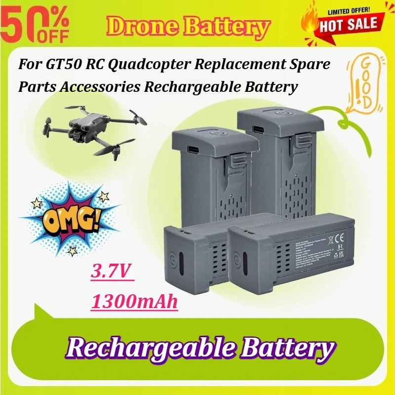 Drone Rc Gt50 - Batterie de Drone 3.7V 1300mAh, 1