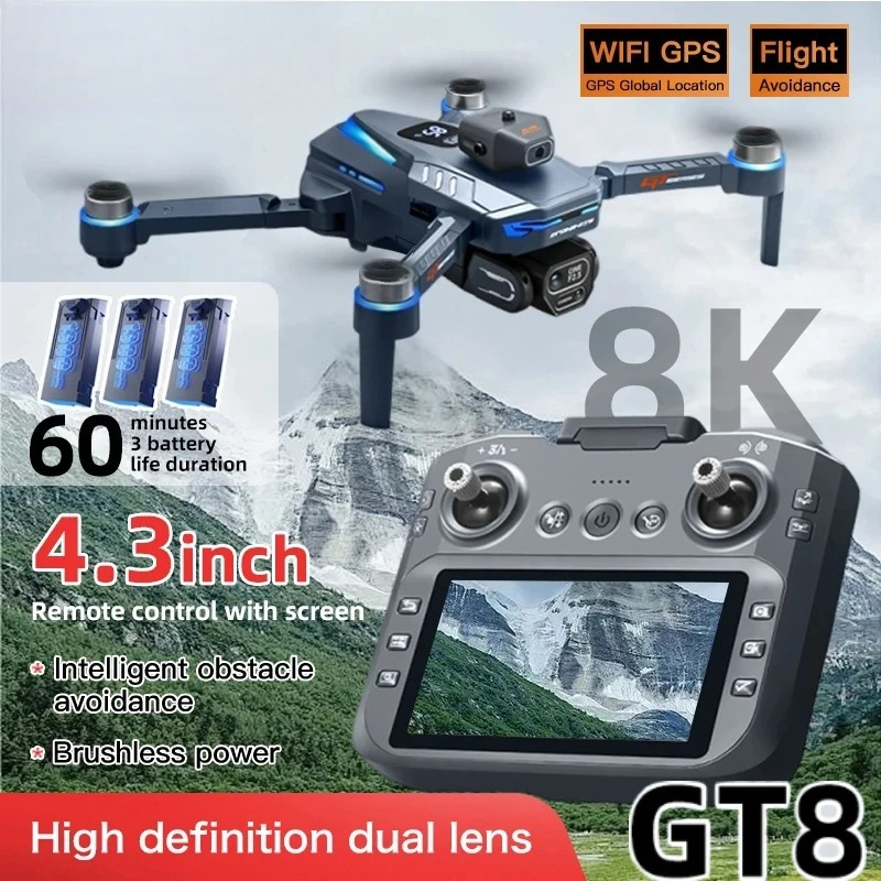 Drone Gps Rc Tt36 - Drone GT8 original 8K professionnel avec