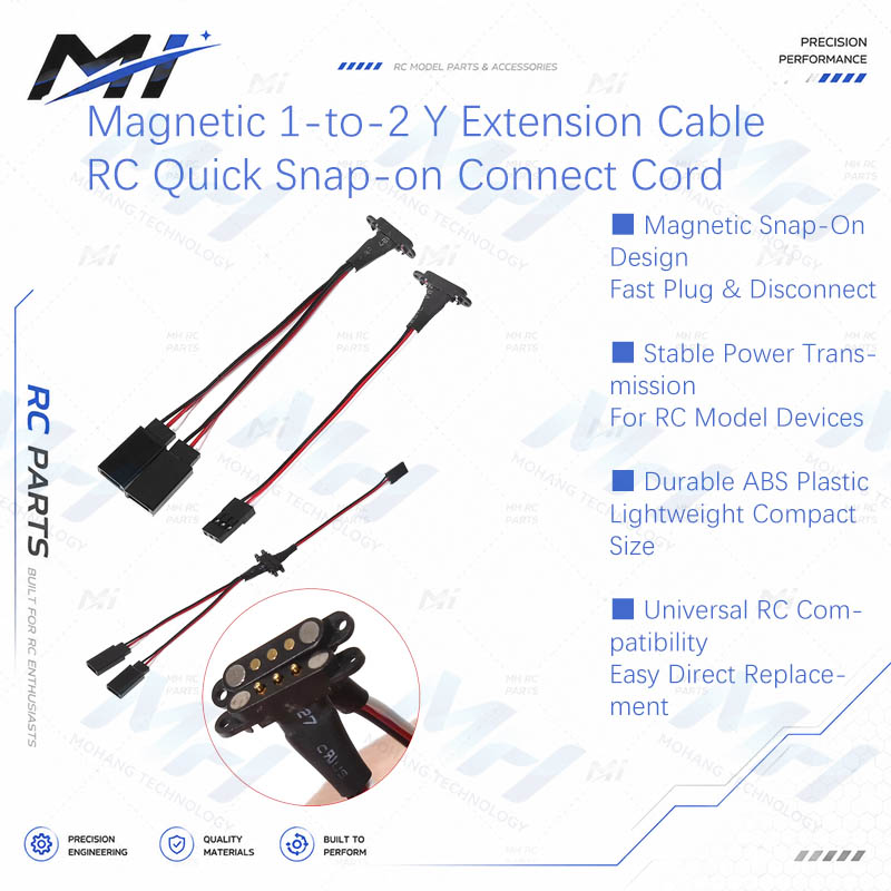 Drone With Rc - Câble d'extension magnétique 1-vers-2 avec connecteur