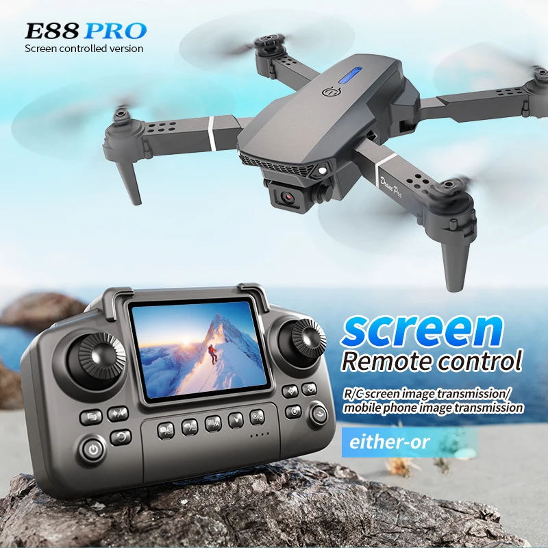 Drone Rc E88 Pro - Drone E88 PRO avec écran, caméra