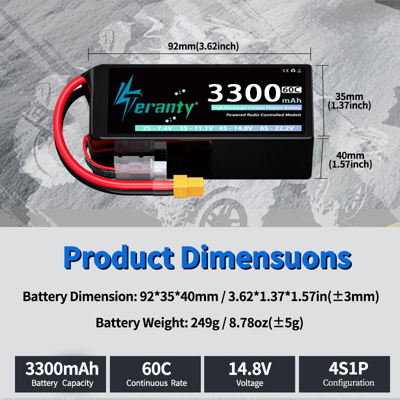 Batterie Lipo TERANTY 4S 3300m - Drone Rc Board avis et prix